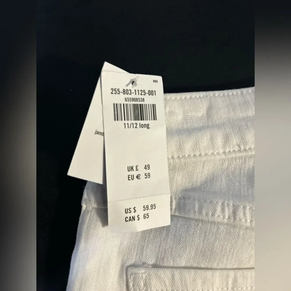 NWT Abercrombie kids White High-Rise Wide Leg Jeans Size 11/12